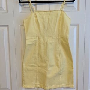 Yellow Denim Minidress with thin straps